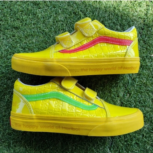 Vans Haribo hook & loop Yellow Kid shoes sz 2Y - Picture 1 of 12